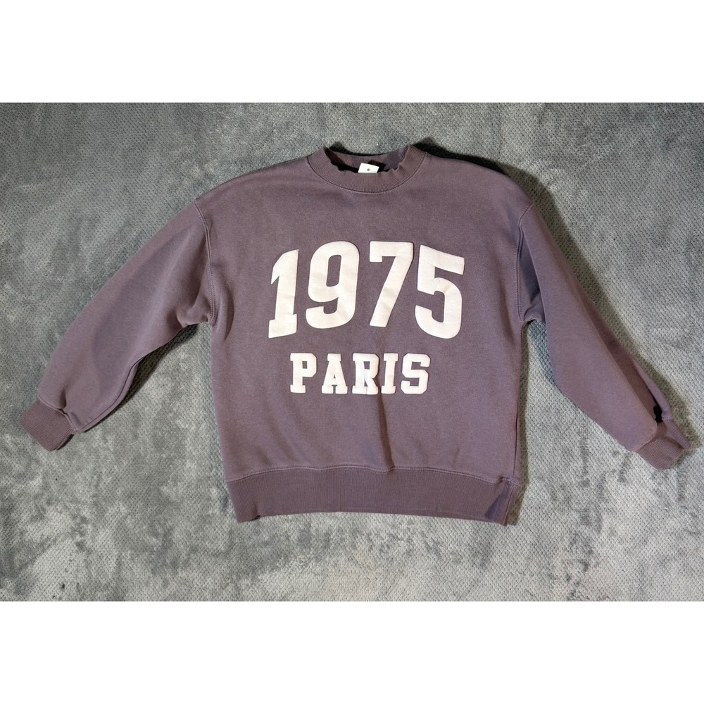Zara Kids 11-12 Years 148 cm Mauve Purple 1975 Paris Graphic Crewneck Sweatshirt
